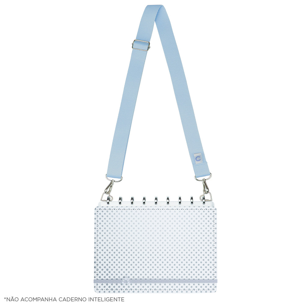 Strap & Go, na cor Baby Blue, conectado a um Caderno Inteligente.