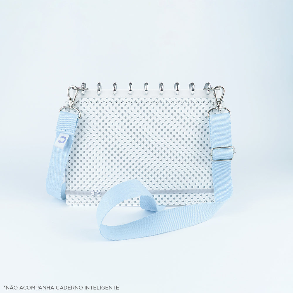 Strap & Go, cor Baby Blue, conectado a um Caderno Inteligente.