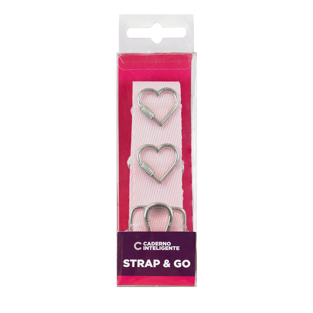 Pacote do Strap & Go na cor Baby Pink.