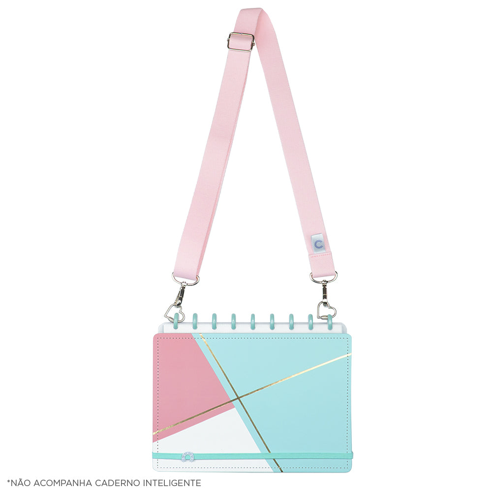 Strap & Go na cor Baby Pink, em um Caderno Inteligente.