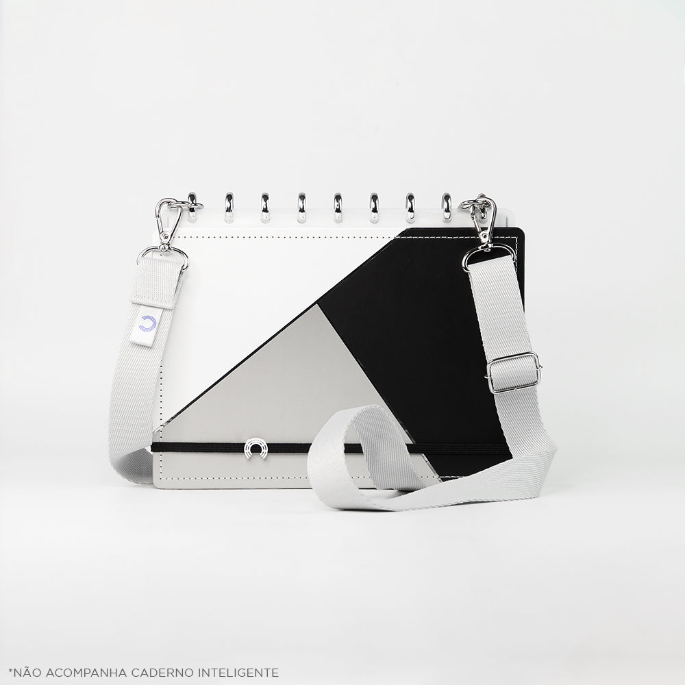 Strap Go, cor Gelo, acoplado em um Caderno Inteligente.