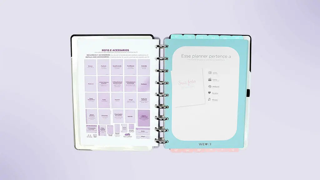 Planner grey glam - médio Caderno